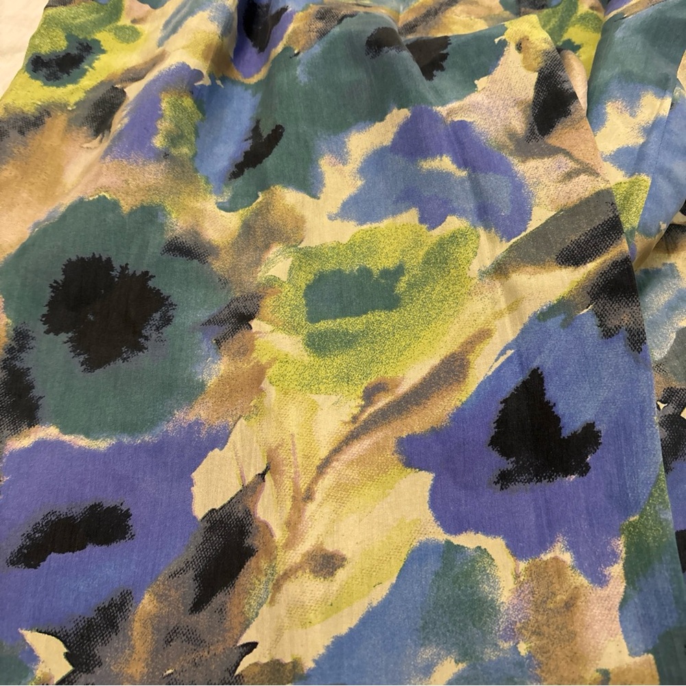 VTG Geiger Austria 100% Silk Watercolor Floral Midi Pencil Skirt  EU 42 US 12 - Picture 9 of 16